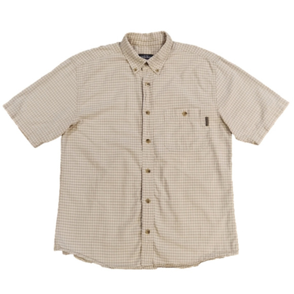 Woolrich Tan & White Plaid Button-Up Shirt - Picture 1 of 8